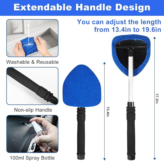Viewsun 35Pcs Car Cleaning Kit with High Power Handheld Vacuum, Car Wash Mop with Long Handle, Bucket, Detailing Brush Set, Windshield Cleaner, Complete Interior Exterior Washing Supply for Men Women