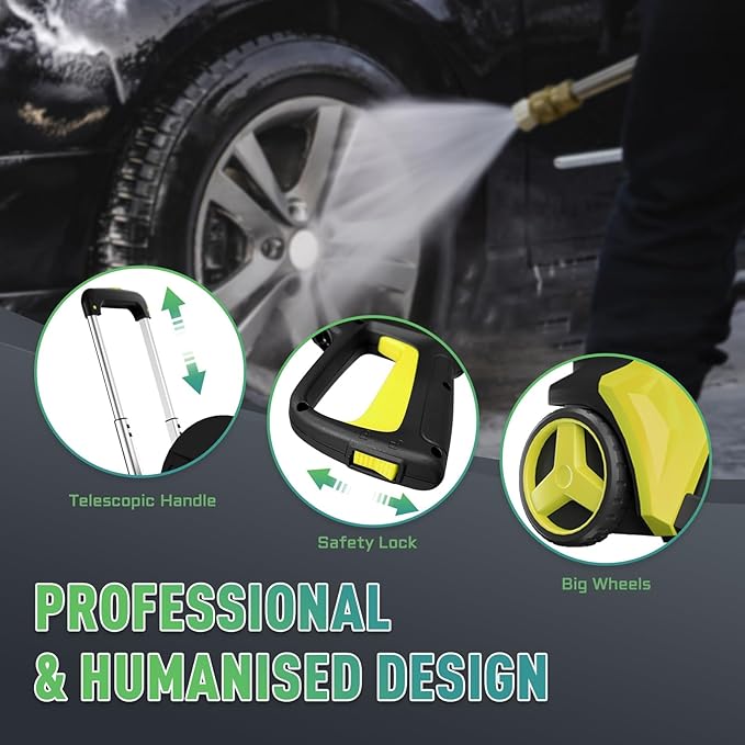 Pressure Washer Power Washer with 4 Quick Connect Nozzles,Inlet Hose & Filter, Foam Cannon for Cars/Fences/Driveways Cleaning