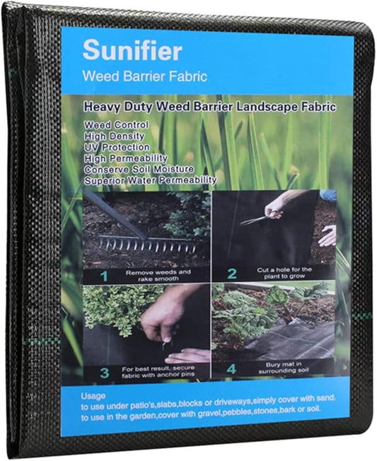 Weed Barrier Landscape Fabric Heavy Duty，Garden Fabric Weed Barrier，Black Mulch for Landscaping, Weed Blocker Fabric Garden Bed Cover Garden Supplies (4ft x 60ft)