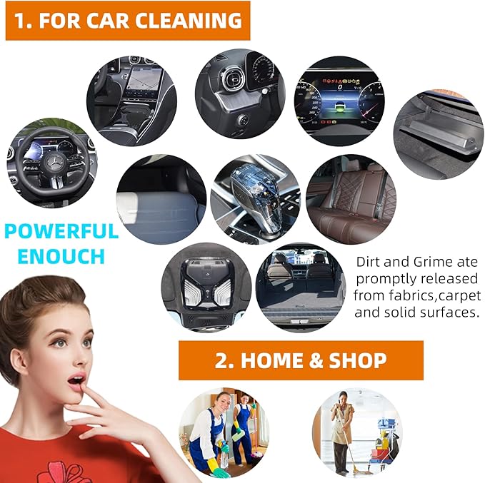 Car Cleaning Kit Multi-Purpose Cleaning Gun Detachable Sprinkler Head for Car Interior Plush Toy Blanket Cleaning Works with Air Compressor