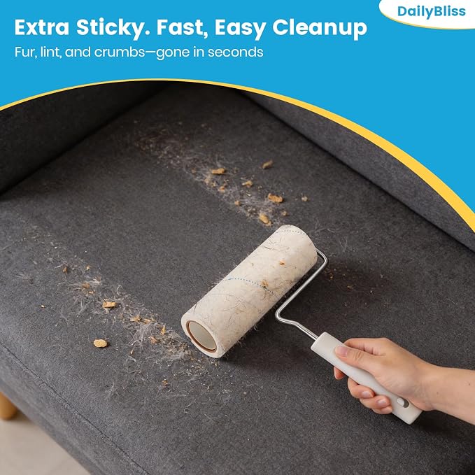 Extra Sticky Large Surface Lint Roller Refills, 500 Sheets | Easy Spiral Tear, 6.3" Wide, 5 Replacement Rolls for Pet Hair, Cat & Dog Hair Remover for Clothes, Carpet, Refills Only - Image 2