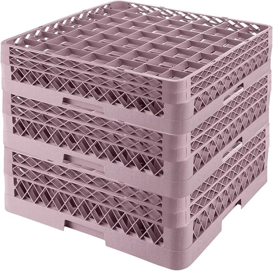 3 Pack 49 Compartment Commercial Dish Drying Rack with 2 Extenders | Durable Polypropylene Glass Rack | Quitly Clean Divided Dishwasher Rack for Restaurants Bar Hotel Canteen Kitchen Cafes