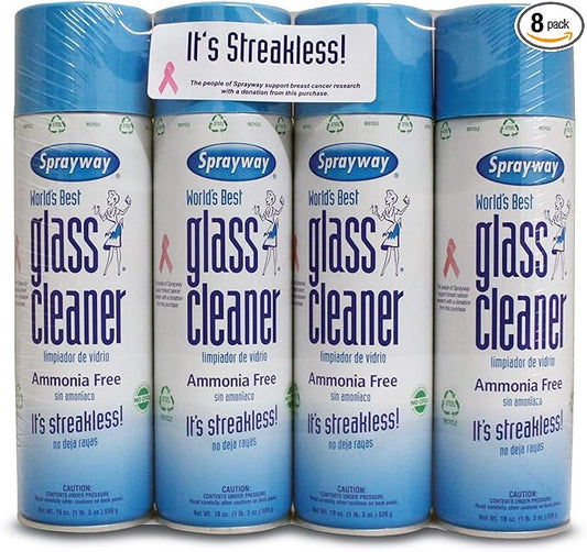 Sprayway IUYEHDUH 443331 Ammonia Free Glass Cleaner, 19 Oz. (Packaging May Vary) 8 Pack