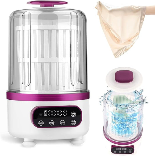 3L Portable Washing Machine,3 In 1 Portable Washer-Dryer Combo, Home Mini Underwear-Specific Washing Machine，3 Modes 3000mAh Laundry Machine for apartments, dormitories, travel, and hotels (Purple)