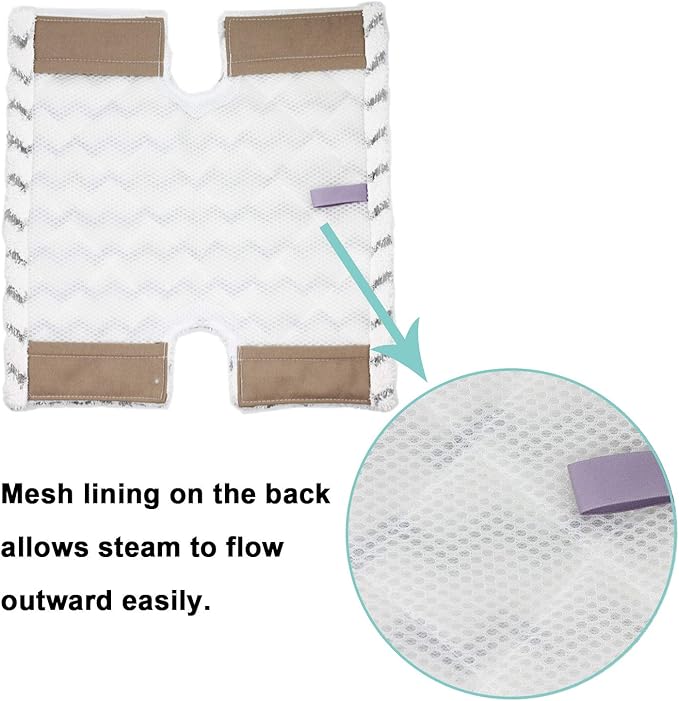 Extolife 6 Pack Steam Mop Pads Replacement P184WQ for Shark Genius Steam Mop S5003D & Lift-Away Pro Steam Mop S3973 S3973D S3973WM S5001 S5002Q S5003A S5004 S5004W S6001W S6001WM S6002C S6003D S6003W