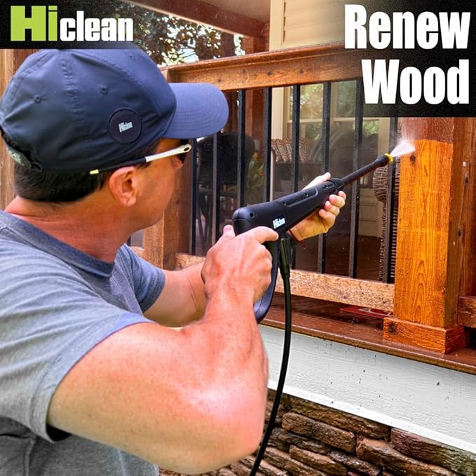 Hiclean Electric Pressure Washer 1800 PSI - Portable Power Washer for Car Detailing, Patios, Fences and Outdoor Cleaning, Compact Design with Foam Cannon, Turbo and Fan Nozzles, ETL Certified