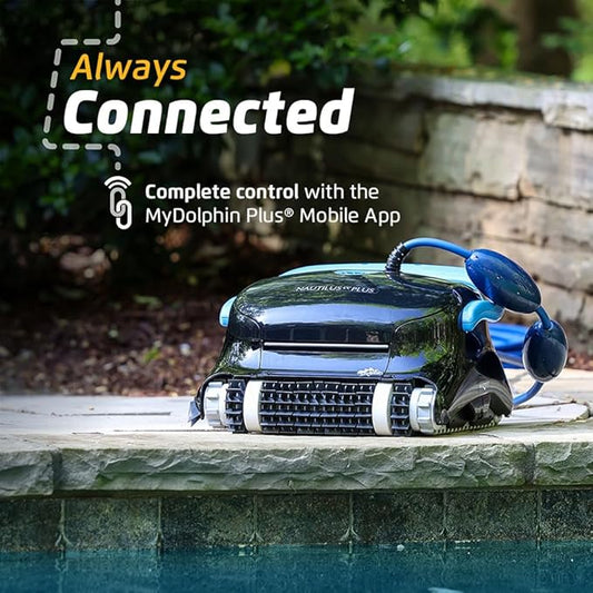 Dolphin Nautilus CC Plus Wi-Fi Automatic Robotic Pool Vacuum Cleaner, Includes Caddy and Classic Cover for Storage and Protection, Ideal for In-Ground Pools up to 50 FT