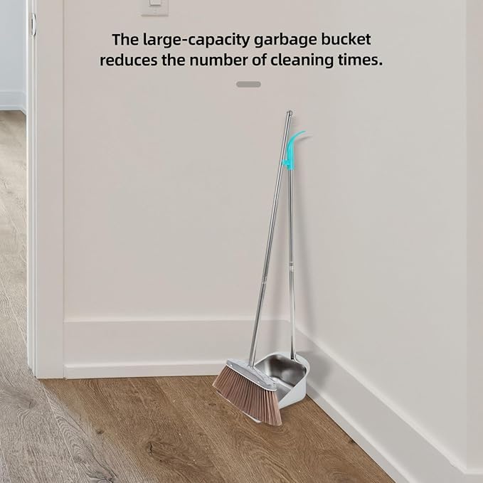 Ergonomic Handle Broom Dustpan Set Indoor House Cleaning Tool Broom and Dustpan for Home