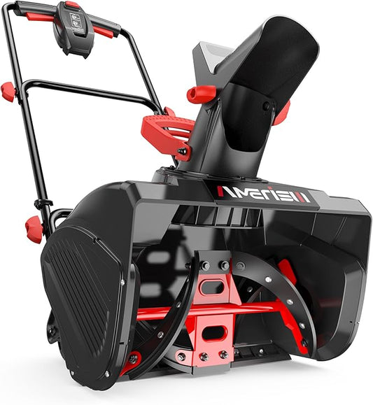 18-Inch Electric Snow Blower, 30 FT Throw Distance, 15-Amp Corded Snow Thrower, 2200 RPM Motor, Lightweight Snow Removal Machine for Driveway, Sidewalk, Patio & Small Yard