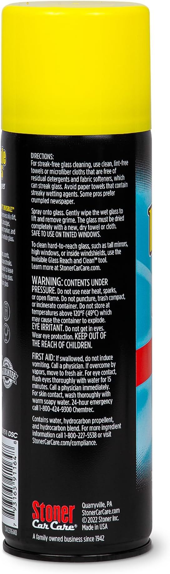 Invisible Glass 91164-3PK Premium Aerosol Glass Cleaner Spray for Car Windshields and Windows, Automotive and Home Window Cleaner, Streak-Free, Ammonia-Free, Tint-Safe ?€? 19 oz (Pack of 3)
