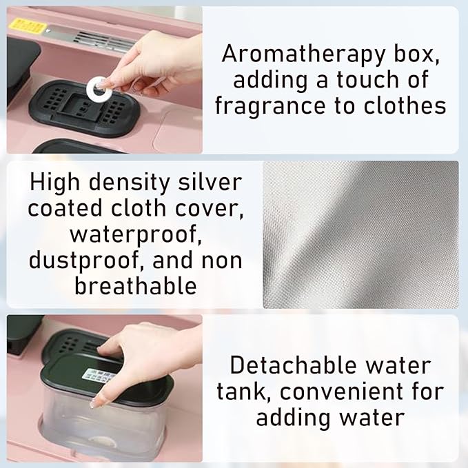 900W Upgraded Garment Steamer - Vertical Steam Iron, Wireless Automatic Quick-Drying Steam Machine with Anti-Wrinkle, Folding Portable & Steam Closet, for Hanging Clothes, Clothes & Fabric