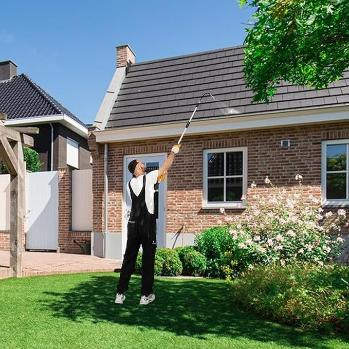 8FT/2.4M Gutter Cleaner Tool from Ground, Extendable Gutter Cleaning Wand with 5 Spray Patterns, Fits All Standard Garden Hoses, also for Garden Watering, Car Washing
