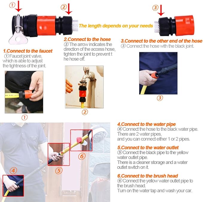 Car Pressure Washer Rotating Wash Brush with Soap Dispenser, Vehicle Care Washing Sponge Cleaning Tool