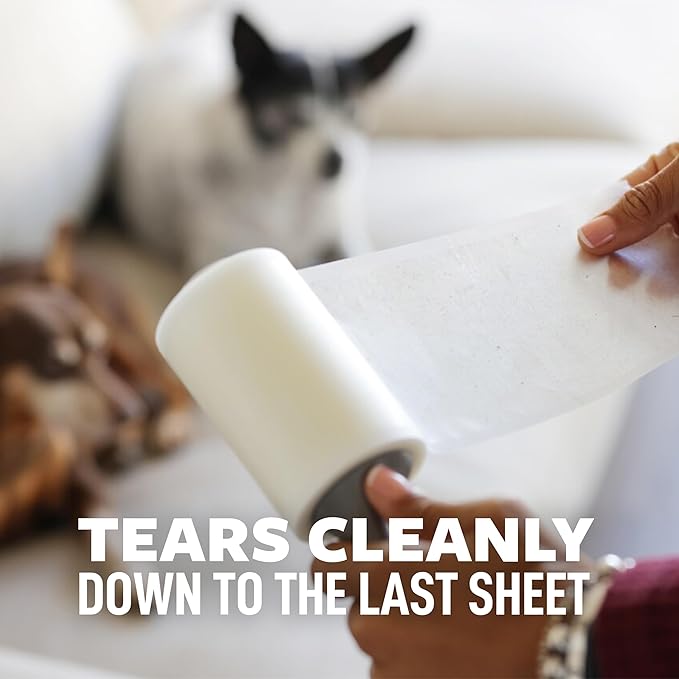 Scotch-Brite Pet Extra Sticky Hair Lint Roller, 600 Sheets Total, 6 Pack | Designed for Removing Fur + Fluff on Couches, Clothes, Dog and Cat Beds, & More, 100 Easy-Tear Adhesive Sheets per Roller - Image 6