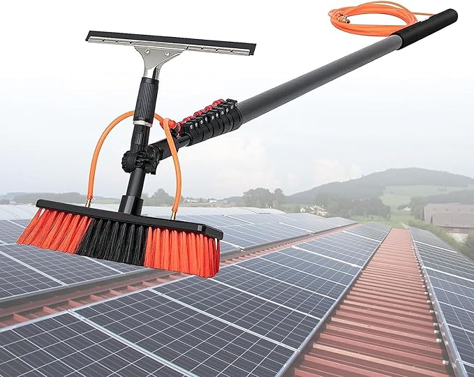 Water Fed Telescopic Window Cleaning Pole, 30ft Brush Cleaner for Trucks, Conservatory Roof, Photovoltaic Panel, Roof Cleaning Tools Kit