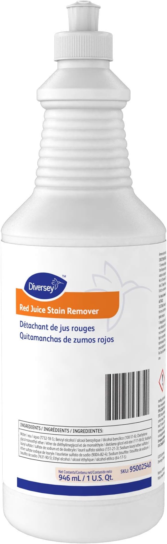Diversey Red Juice Stain Remover, Removes Wine, Fruit Punch, Soft Drinks, Grease, Mustard & More from Carpet, Ready-to-Use, 32-Ounce (Pack of 6)
