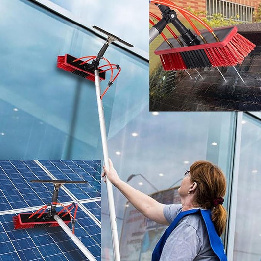 29.5FT Water Fed Pole Kit Adjustable Solar Panel Cleaning Kit Cleaner Tool for Window Glass Roof Outdoor Glass Brush Window Washing Equipment,9M