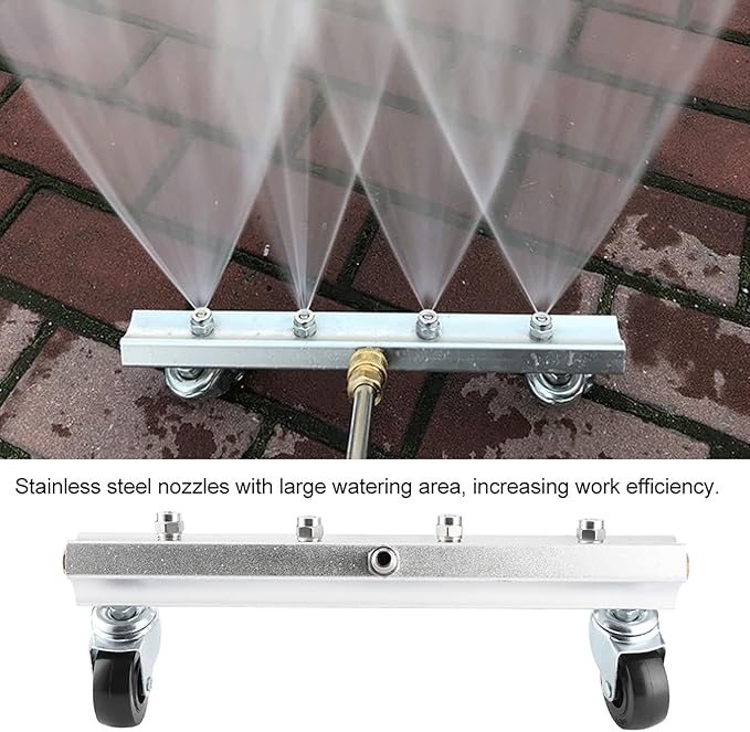 Pressure Washer Road Cleaning Nozzles Stainless Steel High Pressure Wash Nozzle Cleaning Tools for Courtyard Driveway Pool Deck Cleaning 1/4 Inch Quick Connect 360 Degree Rotating