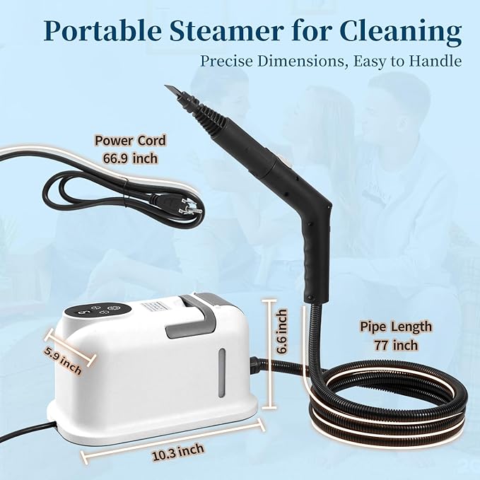 Steam Cleaner,15s Heat-Up,1.8L Tank,Portable Handheld Steamers for Cleaning with 10PCS Accessories,Steam Cleaner for Home,Car,Dirt,Grease,Grout,Tile,Couch,grout,windows,bathrooms,kitchens