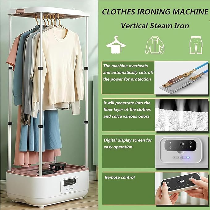 900W Portable Clothes Dryer, Collapsible Hanging Electric Drying Rack with Remote Control for Fast & Efficient Fabric Care for Home and Travel