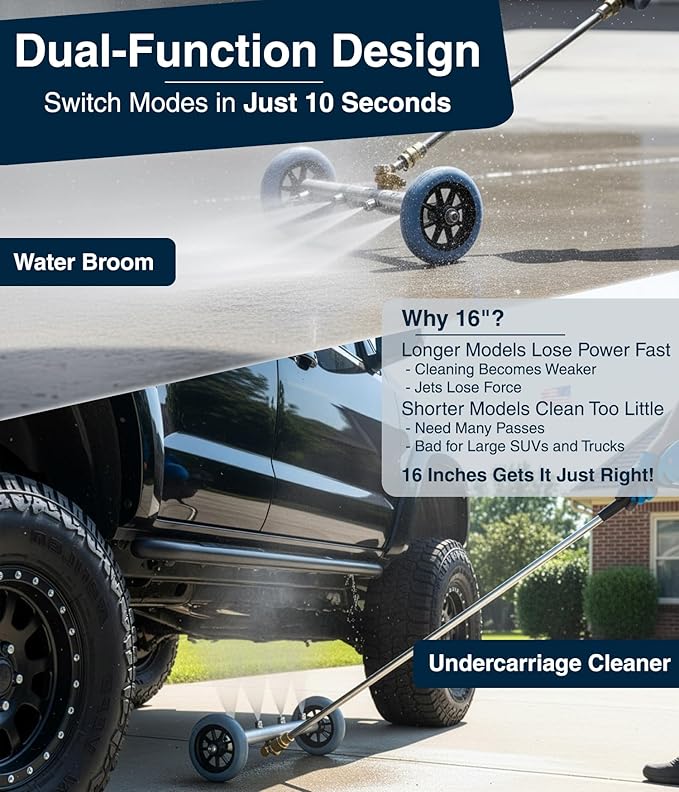 DBR Tech® Undercarriage Pressure Washer Attachment & Water Broom | 1500-4000 PSI