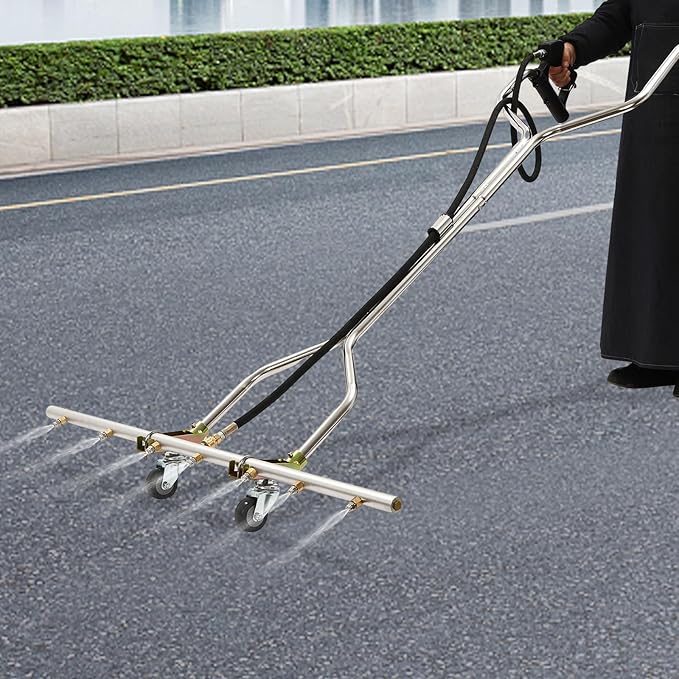 39” Professional Power Washer Broom Attachment,7 Hole Pressure Washer Water Broom with 2 Handles,Surface Clean Tool for Driveways, Sidewalks, Patios