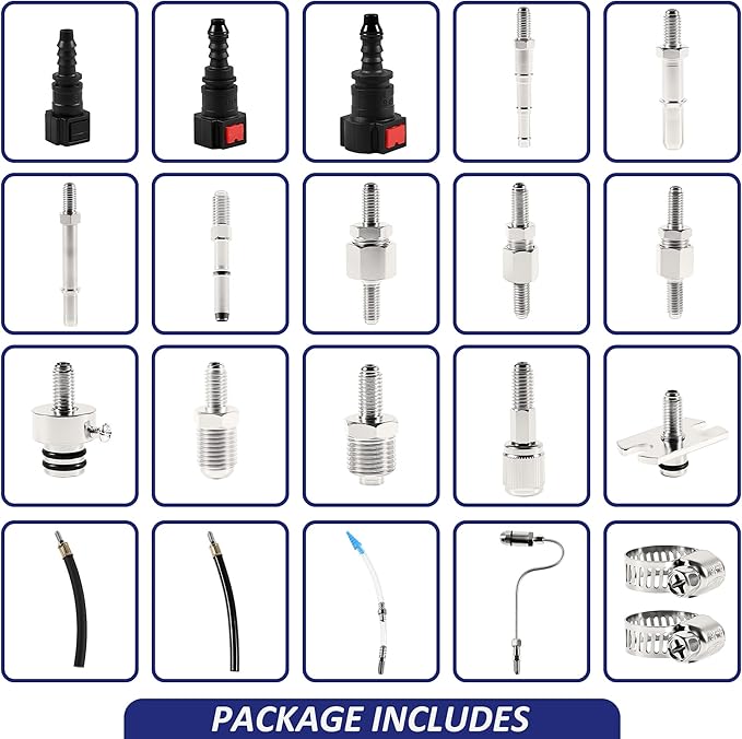 Fuel Injector Cleaner Kit, 1000ML 150PSI Non-Dismantle Fuel Injector Cleaner Machine, Pressure Adjustable Throttle/Intake System Cleaning Tool with 20x Adapters for Gasoline Car Vehicle Truck