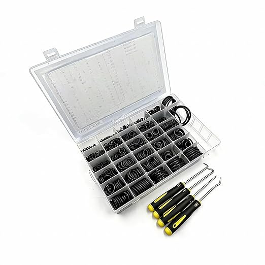 32 Size 1540 Pcs Universal Metric Nitrile Rubber(NBR) O Ring Assortment Kit & 4 Tools for Various car Auto Hydraulic Faucet Plumbing Pressure Washer Air or Gas Sealing Repair Home Repair
