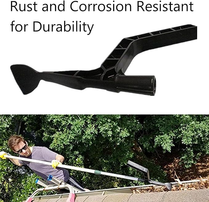 Gutter Cleaning Tool, Roof Gutter Cleaner Spoon with Long Poles for Cleaning Leaves Debris