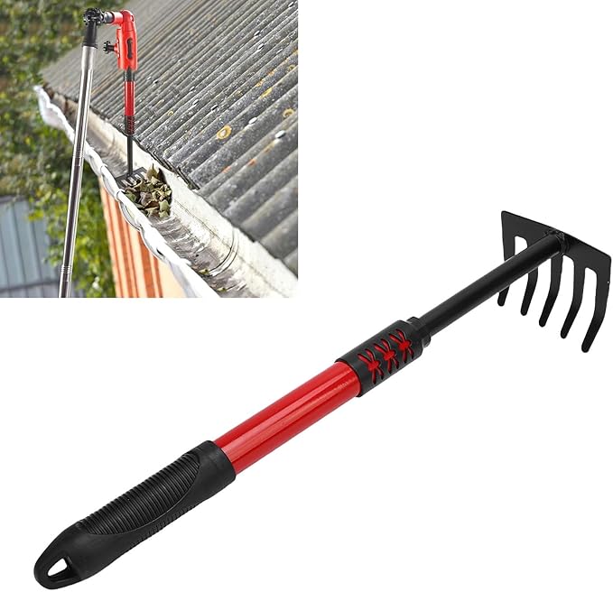 Roof Snow Removal Tool, Multi Angle Gutter Cleaning Tools with 5.57ft Extension Pole High Efficiency Leaves Removal Tool for Roof Gutter