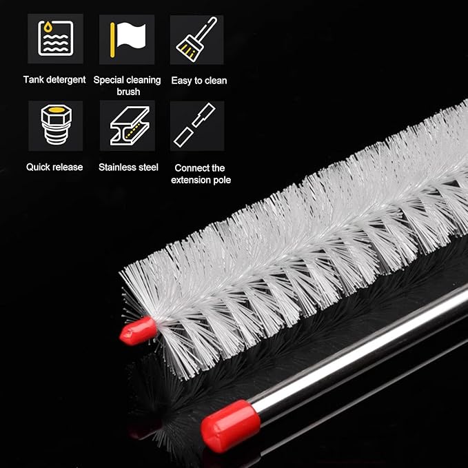 39'' Pressure Radiator Cleaning Wand, 4500 PSI Radiator Flush and Cleaner Tool with Cleaning Brush and Two 1/4'' Quick Coupler, Home Car Truck Stainless Steel Power Washer Wand