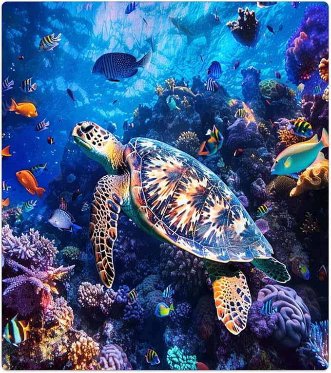 Ocean Fish Turtle Dishwasher Magnet Cover Decorative Refrigerator Covers Magnetic Reusable Dishwasher Door Cover Kitchen Appliance Sticker Cover 23x26Inch