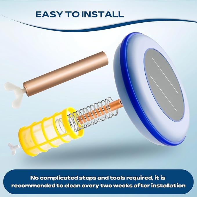 Copper Anode Replacement Compatible with Most Brands 4.13 x 0.71 Inch Threaded M6 with Wing Screws for Pool Cleaning, Copper Tube for Pool