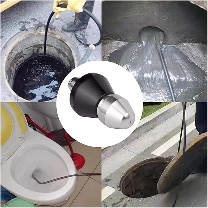 Sewer Cleaning Tool High Pressure Turbo Washer Nozzle Gutter Cleaning Tool Massage Clogged Pipes Opens Clogging Of Sewage Pipes(A)