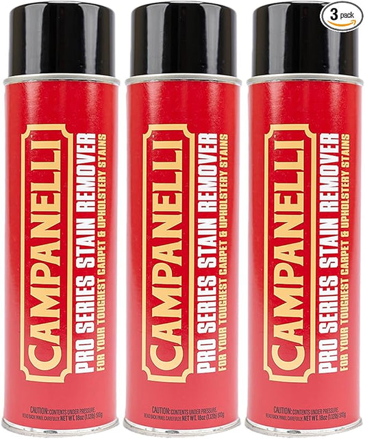Campanelli Pro Series Stain Remover Point & Spray Carpet & Upholstery Cleaner for Pet Stains & Odors, Food Stains, Wine, Coffee, Dirt and More! – 3 Pack (18oz Each)