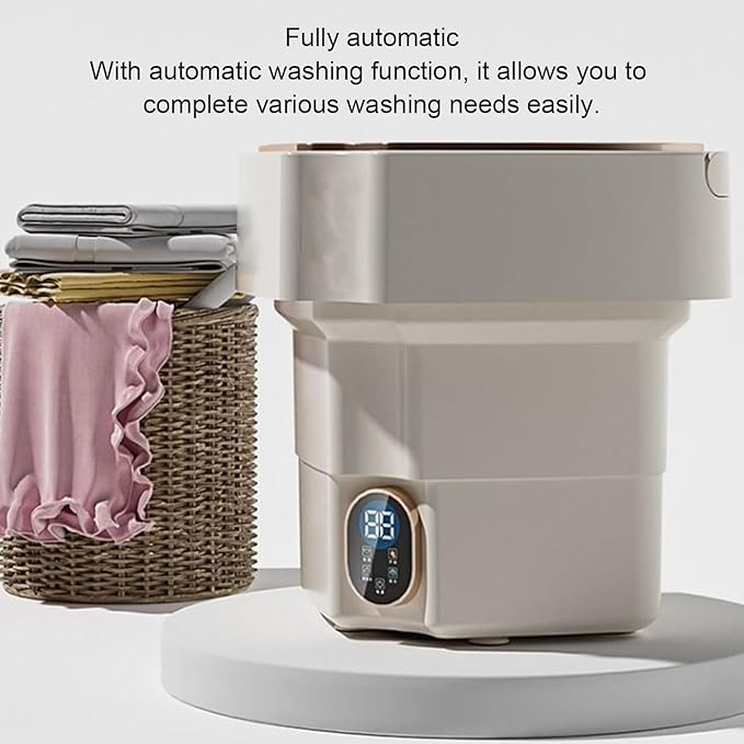Portable Washing Machine, 18L Large Capacity Foldable Mini Washer with Drain Hose, 2/3 Water Filling for Deep Cleaning, for Undergarments, Socks, Apartments, Dorm, Travel Laundry