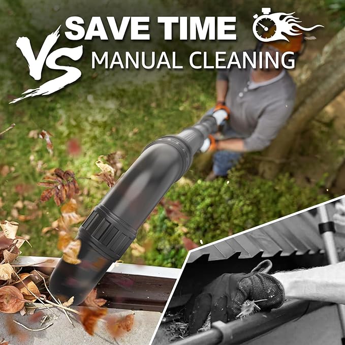 Sealegend Gutter Cleaning Attachment Kit Compatible with EGO 530CFM, 580CFM, 575CFM, 650CFM, 615CFM, LBX6000 Leaf Blowers 360° Rotation Nozzle, Extends Up to 8.3FT from The Ground