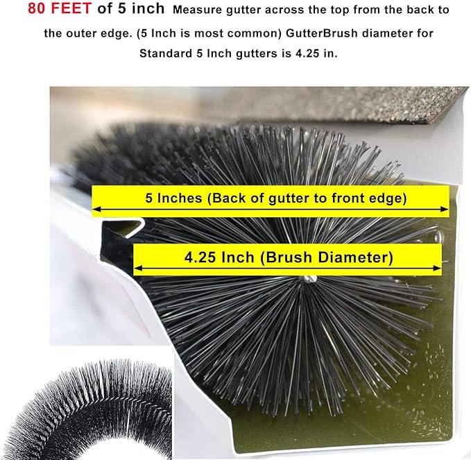 25 Pcs 80ft (3.2ft x 25) length ideally fitting standard 5-inch gutters Standard Gutter Filter Leaf Debris Guard brush guard- Simple Gutter Guard | No Tools DIY