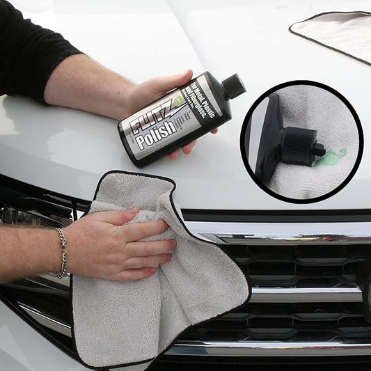 FLITZ Multi Purpose Metal Polish Liquid - 7.6oz USA-Made Tarnish Remover - For Aluminum, Chrome, Brass, Nickel, Silver - Non-Abrasive Cleaner & Restorer - Not for Patina or Electroplated Finishes