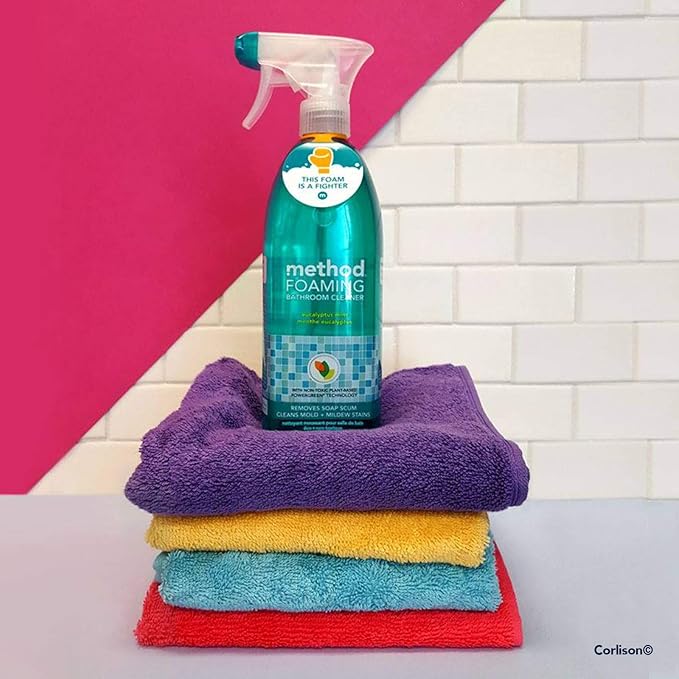 Method Foaming TUB+TILE CLEANER, Eucalyptus Mint, 28 Ounce, 1 pack, Packaging May Vary