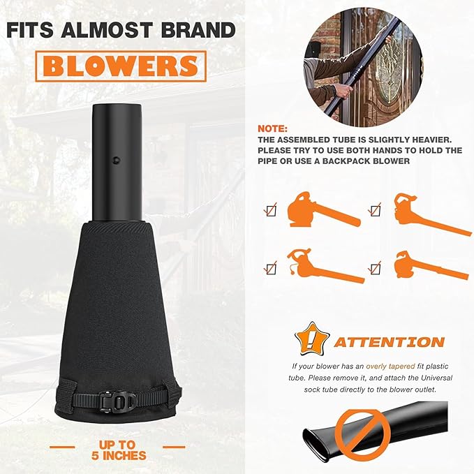 Sealegend Universal Leaf Blower Gutter Cleaning Attachment, Gutter Cleaning Kit for Leaf Blowers Clean Gutters from The Ground Leaf Remover