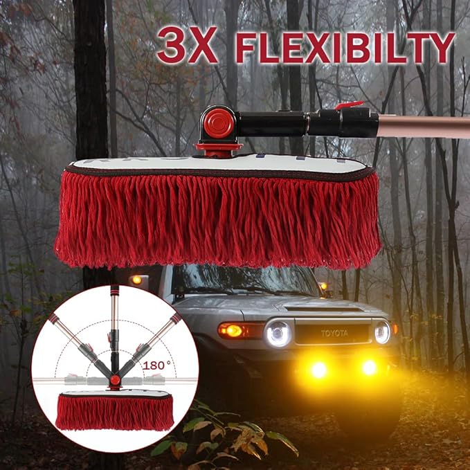 Car Duster Exterior Scratch Free Extendable Handle, Car Brush Kit for Truck,SUV,RV and Motorcycle,Duster for Cleaning，No Lint（CA Designer License Plate）