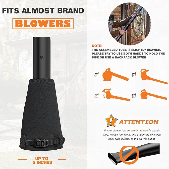 Sealegend Universal Leaf Blower Gutter Attachment, Gutter Cleaning Tools from Ground with Suppotive Structure and Telescopic Hose All-Round Cleaning, 11 Feet