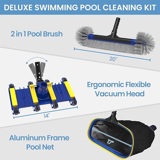 Poolvio Premium Pool Cleaning Kit: Inground & Above-Ground Bundle