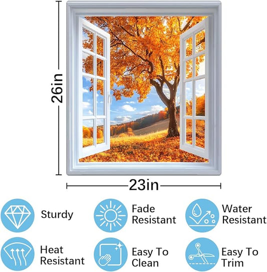 Autumn Gold Maple Tree Dishwasher Magnet Cover for The Front Magnetic Dishwasher Door Covers Dish Washer Sticker Wrap Home Decorative Appliances Panel Decal Kitchen Decor 23" x 26" (Magnetic)