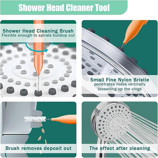 56Pcs Multisize Showerhead Cleaning Tool, Shower Head Cleaner Brush Picks Unclogging Tiny Nozzle Little Gaps, for Household Bathroom Colorful.