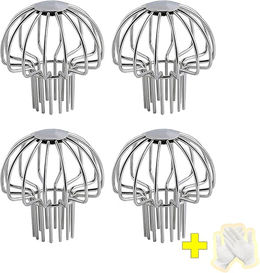Gutter Guard 304 Stainless Steel Outdoor Roof Drain Anti-Blocking Line Cap, Mushroom Type Drainage Gutter Guard Filter, Gutter Cleaning Tool, for Stops Leaves Seeds and Other Debris,2in （4pcs）