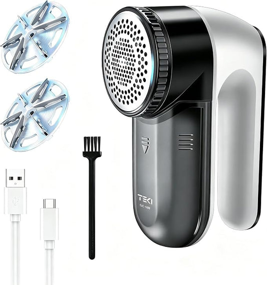 Fabric Shaver, Cordless Lint Remover, 6-Blade Sweater Defuzzer for Clothes | Lint Remover Rechargeable Sweater Defuzzer Sweater Shavers to Remove Pilling for Clothes, Couch, Furniture, Fuzz Remover by TEKI