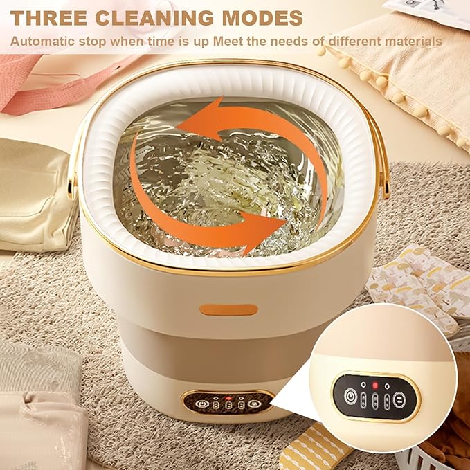 13L, Portable Washing Machine, Mini Washer Foldable Compact Laundry Machine with Basket Spin, Small Underwear Washer for Travel, Apartment, Manual Clothes Washing for Compact Spin Dryer