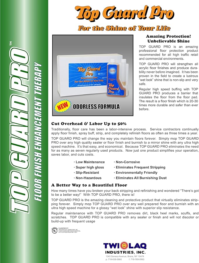 Industrial and Commercial Cleaning Supplies Floor Protection, Surface Shield, Creating a Lustrous Wet Look Shine Finish, Flooring Shine for All Floors (6x1 Liter)